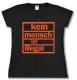 tailliertes T-Shirt: Kein Mensch ist illegal (orange)