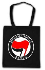 Zur Artikelseite von Baumwoll-Tragetasche: Antifaschistische Aktion (rot/schwarz) gehen