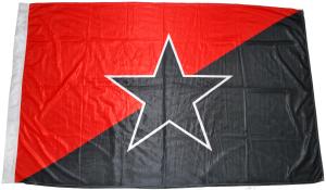 Schwarz/rote Fahne mit schwarzem Stern