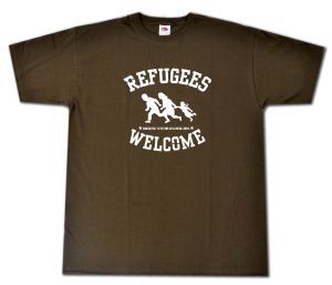 Refugees welcome (braun/weißer Druck)