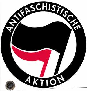 Antifaschistische Aktion (schwarz/rot, 21cm x 21cm)