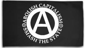 Fahne / Flagge (ca. 150x100cm): Abolish Capitalism - Smash The State