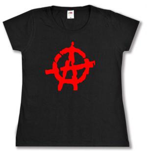 tailliertes T-Shirt: Anarchie (rot)