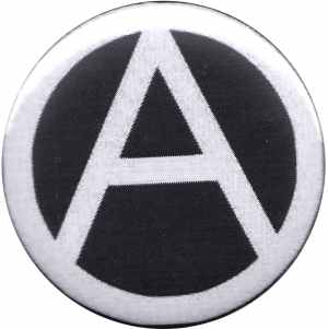 25mm Magnet-Button: Anarchie (schwarz)