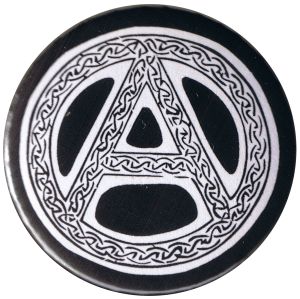 37mm Button: Anarchie - Tribal (schwarz)
