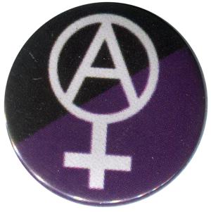 25mm Magnet-Button: Anarcho-Feminismus (schwarz/lila)