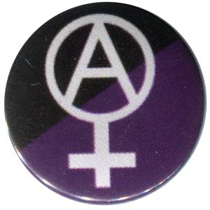 50mm Magnet-Button: Anarcho-Feminismus (schwarz/lila)