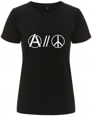 tailliertes Fairtrade T-Shirt: Anarchy and Peace