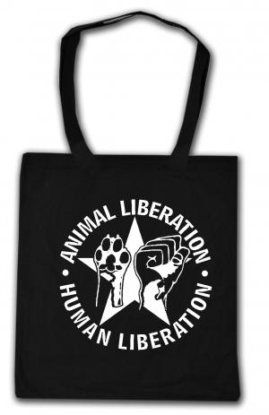 Baumwoll-Tragetasche: Animal Liberation - Human Liberation (mit Stern)