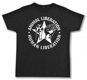Fairtrade T-Shirt: Animal Liberation - Human Liberation (mit Stern)