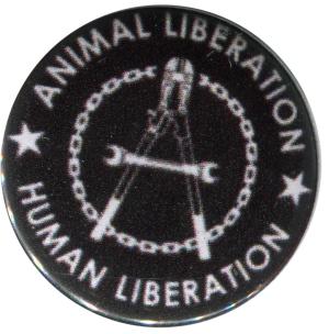 25mm Magnet-Button: Animal Liberation - Human Liberation (Zange)