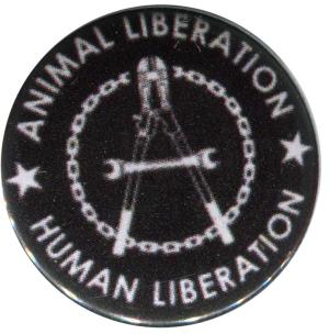 37mm Button: Animal Liberation - Human Liberation (Zange)