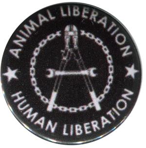 50mm Button: Animal Liberation - Human Liberation (Zange)