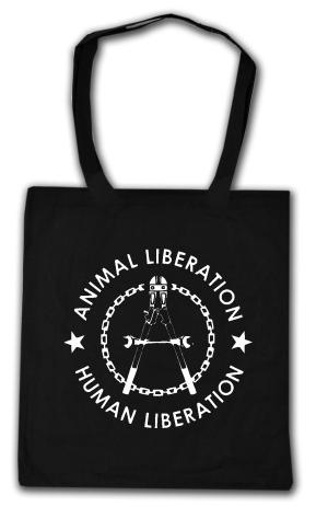 Baumwoll-Tragetasche: Animal Liberation - Human Liberation (Zange)