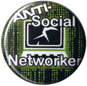 25mm Button: Anti-Social Networker