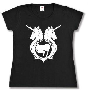 tailliertes T-Shirt: Antifa Einhorn Brigade
