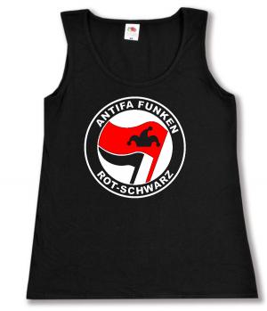 tailliertes Tanktop: Antifa Funken (rot/schwarz)