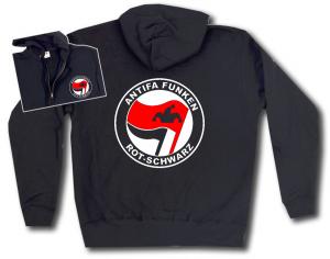 Kapuzen-Jacke: Antifa Funken (rot/schwarz)