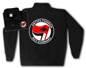 Sweat-Jacket: Antifa Funken (rot/schwarz)