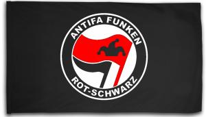 Fahne / Flagge (ca. 150x100cm): Antifa Funken (rot/schwarz)