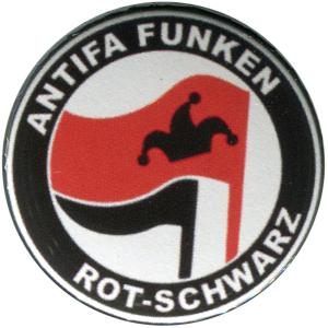 37mm Magnet-Button: Antifa Funken (rot/schwarz)