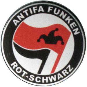 50mm Button: Antifa Funken (rot/schwarz)