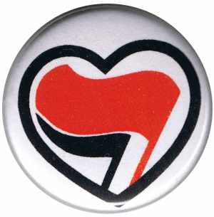 37mm Magnet-Button: Antifa Herz