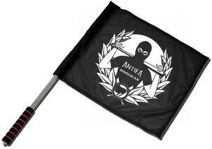 Fahne / Flagge (ca. 40x35cm): Antifa Hooligan
