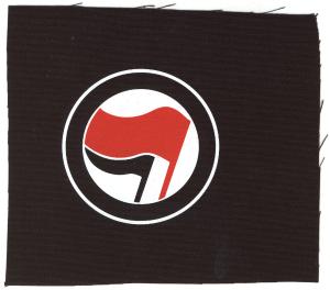 Aufnäher: Antifa Logo (ohne Schrift, rot/schwarz)