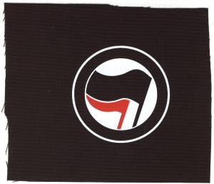 Aufnäher: Antifa Logo (ohne Schrift, schwarz/rot)