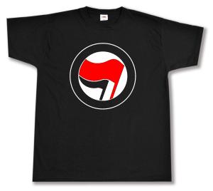 T-Shirt: Antifa Logo (rot/schwarz, ohne Schrift)