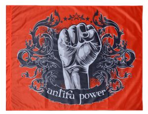 Fahne / Flagge (ca. 150x100cm): Antifa Power