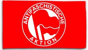 Fahne / Flagge (ca. 150x100cm): Antifaschistische Aktion (1932, rot/rot)
