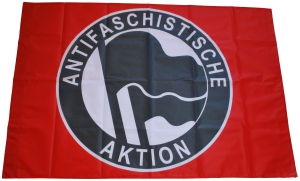 Fahne / Flagge (ca. 150x100cm): Antifaschistische Aktion (1932, schwarz/schwarz)