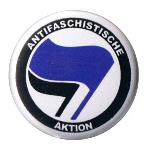 37mm Button: Antifaschistische Aktion (blau/schwarz)