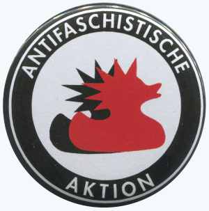 25mm Magnet-Button: Antifaschistische Aktion (Enten)