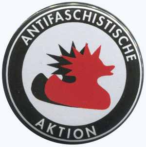 37mm Magnet-Button: Antifaschistische Aktion (Enten)
