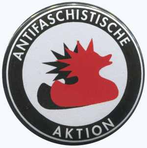 50mm Magnet-Button: Antifaschistische Aktion (Enten)