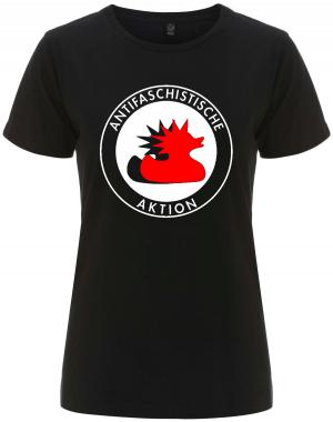 tailliertes Fairtrade T-Shirt: Antifaschistische Aktion (Enten)