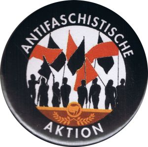 50mm Button: Antifaschistische Aktion - Fahnen