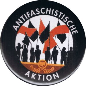 50mm Magnet-Button: Antifaschistische Aktion - Fahnen