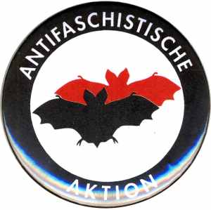 25mm Button: Antifaschistische Aktion (Fledermaus)
