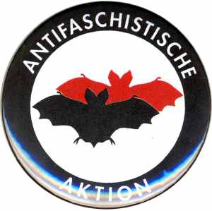 25mm Magnet-Button: Antifaschistische Aktion (Fledermaus)