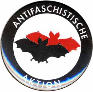 37mm Magnet-Button: Antifaschistische Aktion (Fledermaus)
