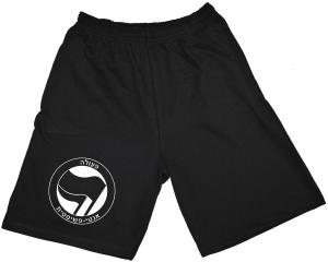 Shorts: Antifaschistische Aktion - hebräisch (schwarz/schwarz)