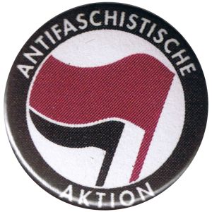 25mm Button: Antifaschistische Aktion (lila/schwarz)