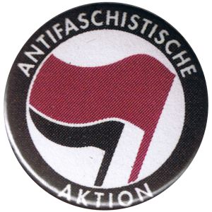 25mm Magnet-Button: Antifaschistische Aktion (lila/schwarz)