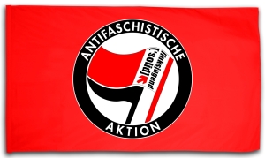 Fahne / Flagge (ca. 150x100cm): Antifaschistische Aktion - linksjugend [´solid]