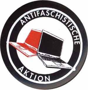 50mm Magnet-Button: Antifaschistische Aktion (Notebooks)