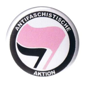 37mm Button: Antifaschistische Aktion (pink/schwarz)